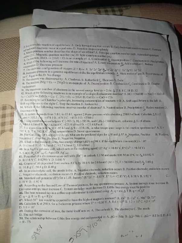 UNIZIK JUPEB Chemistry exam question paper - Page 3