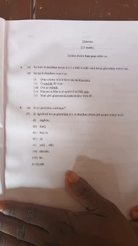 2026 WAEC Yoruba Theory Answers Page 1