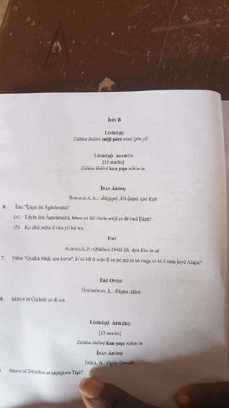 2026 WAEC Yoruba Theory Answers Page 3