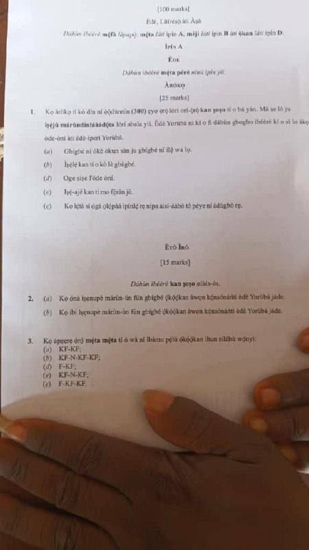 2026 WAEC Yoruba Theory Answers Page 4