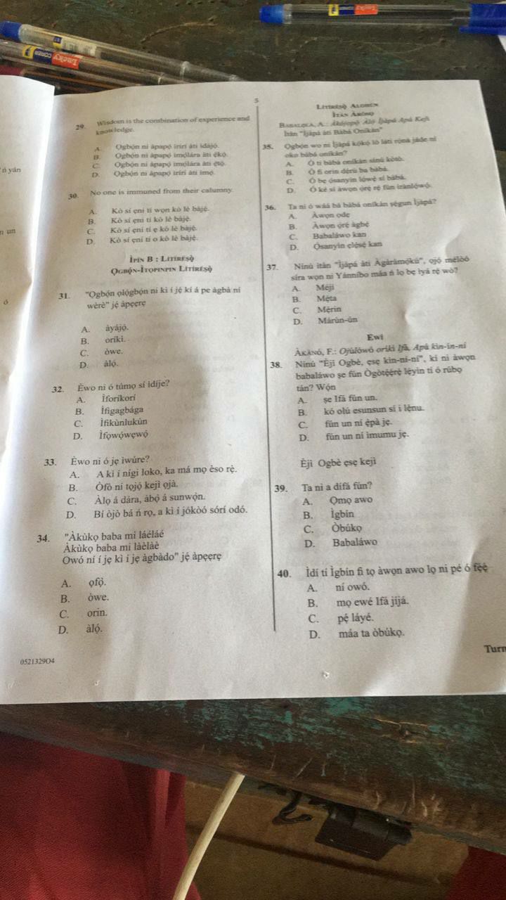2026 WAEC Yoruba Answers Photo 6