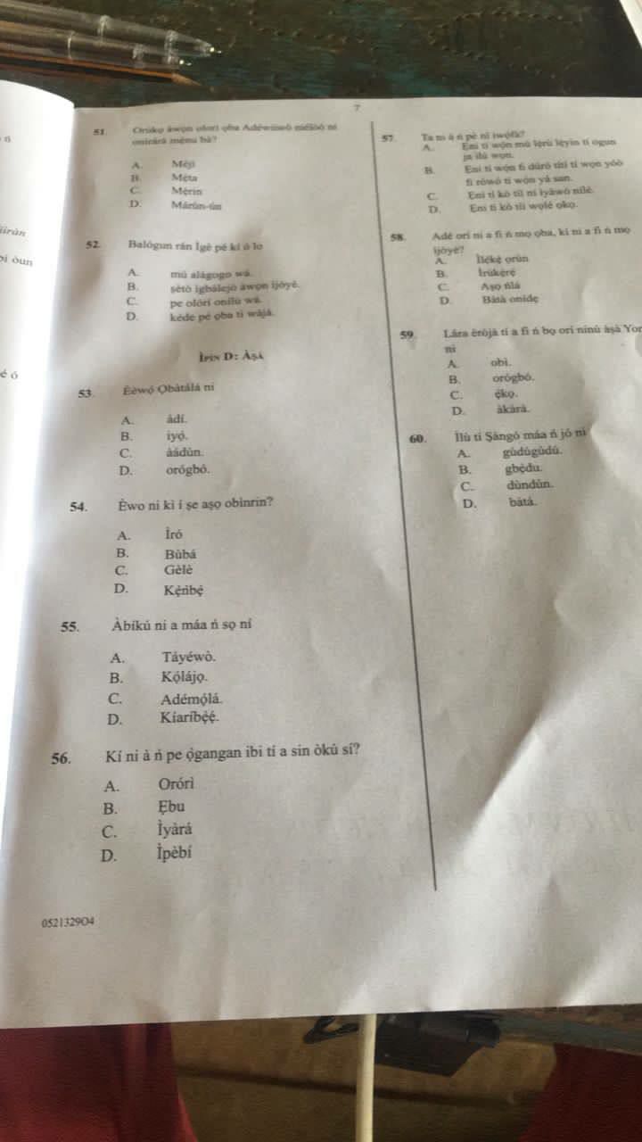 2026 WAEC Yoruba Answers Photo 7