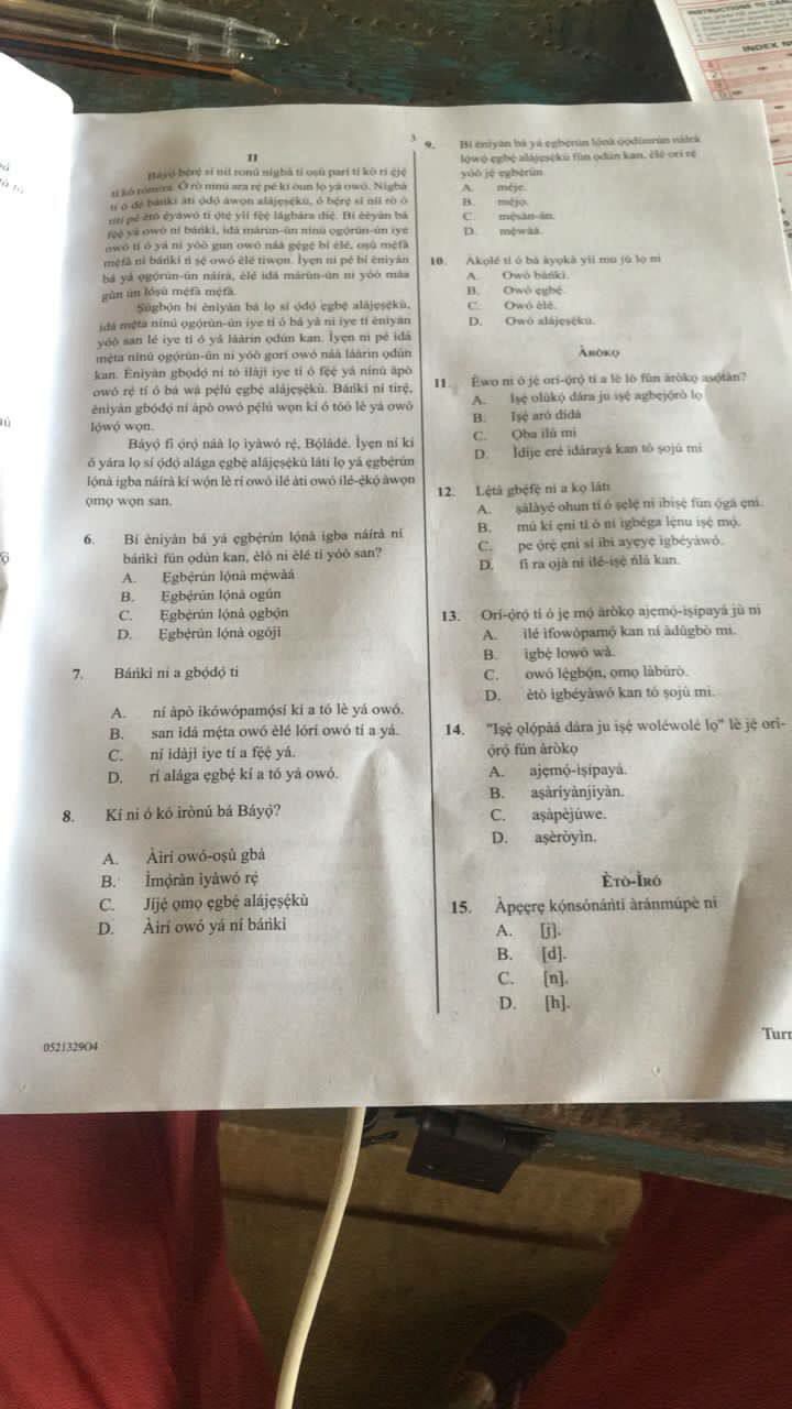 2026 WAEC Yoruba Answers Photo 8