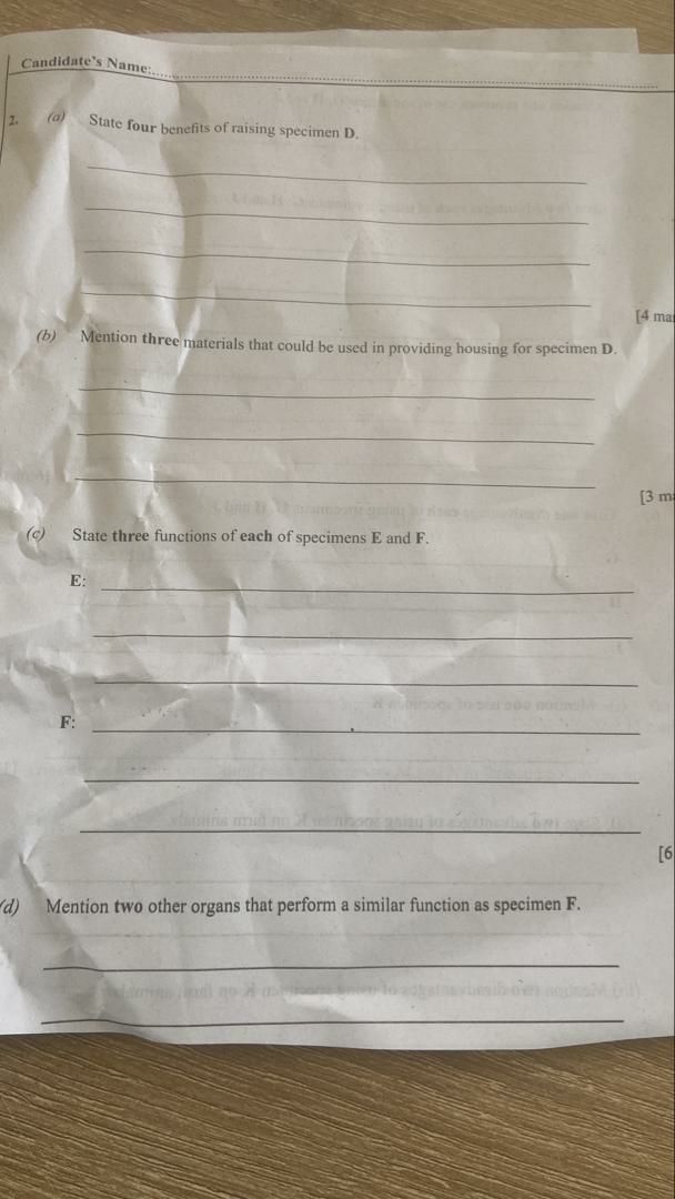 2026 WAEC Livestock Farming Practical Questions Photo 1