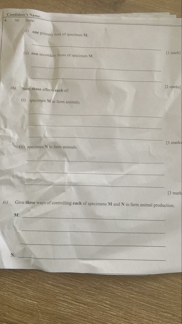 2026 WAEC Livestock Farming Practical Questions Photo 3