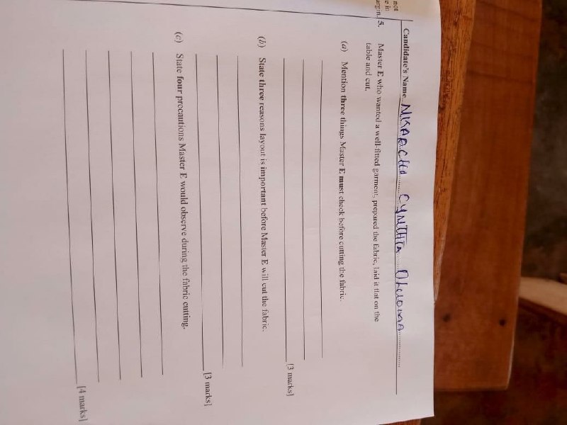 WAEC 2026 Fashion Design & Garment Making question paper page 3