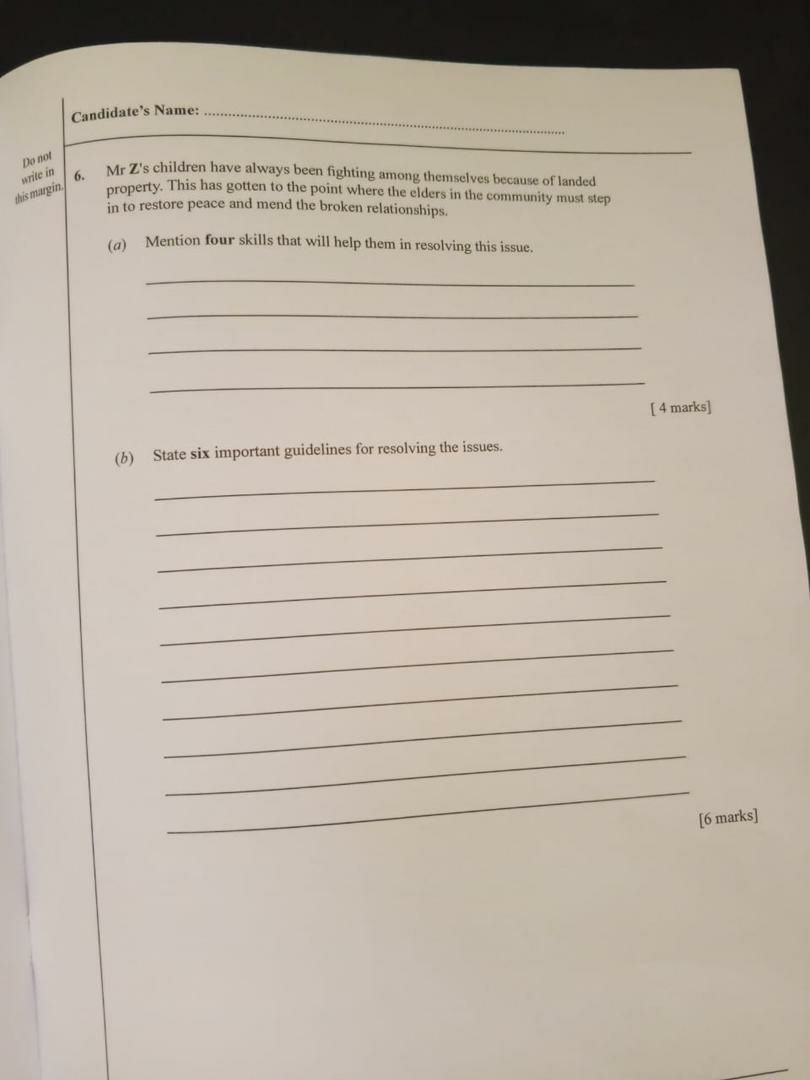 WAEC 2026 Home Management question paper page 1