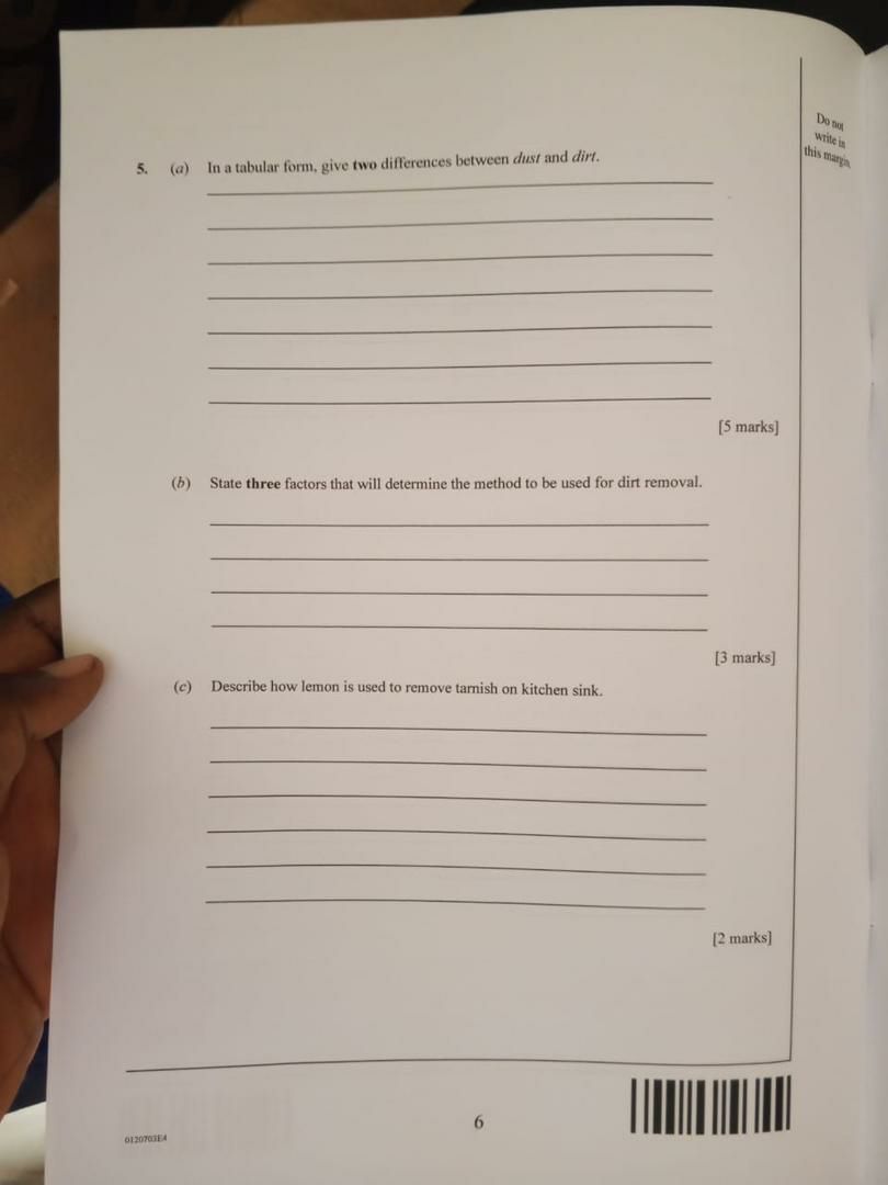 WAEC 2026 Home Management question paper page 2