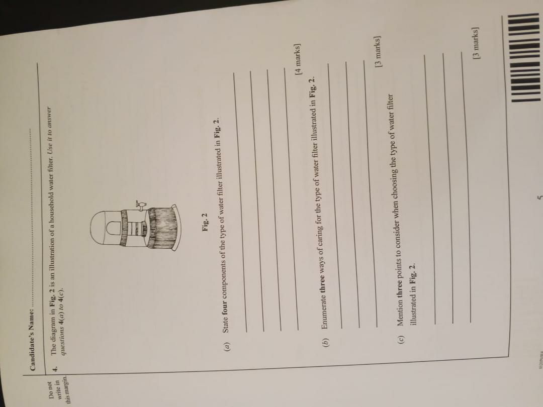 WAEC 2026 Home Management question paper page 7