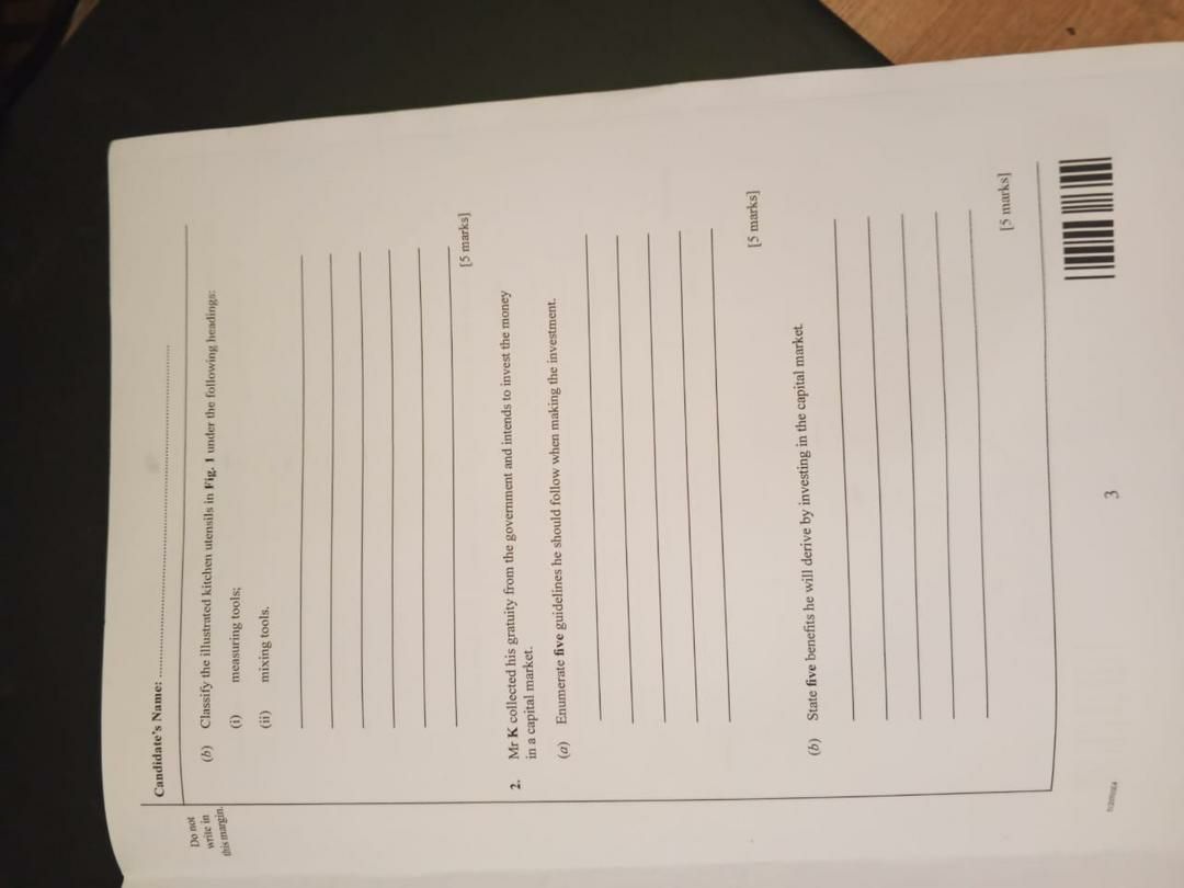 WAEC 2026 Home Management question paper page 9