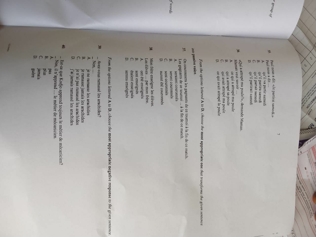 2026 WAEC French question paper page 6