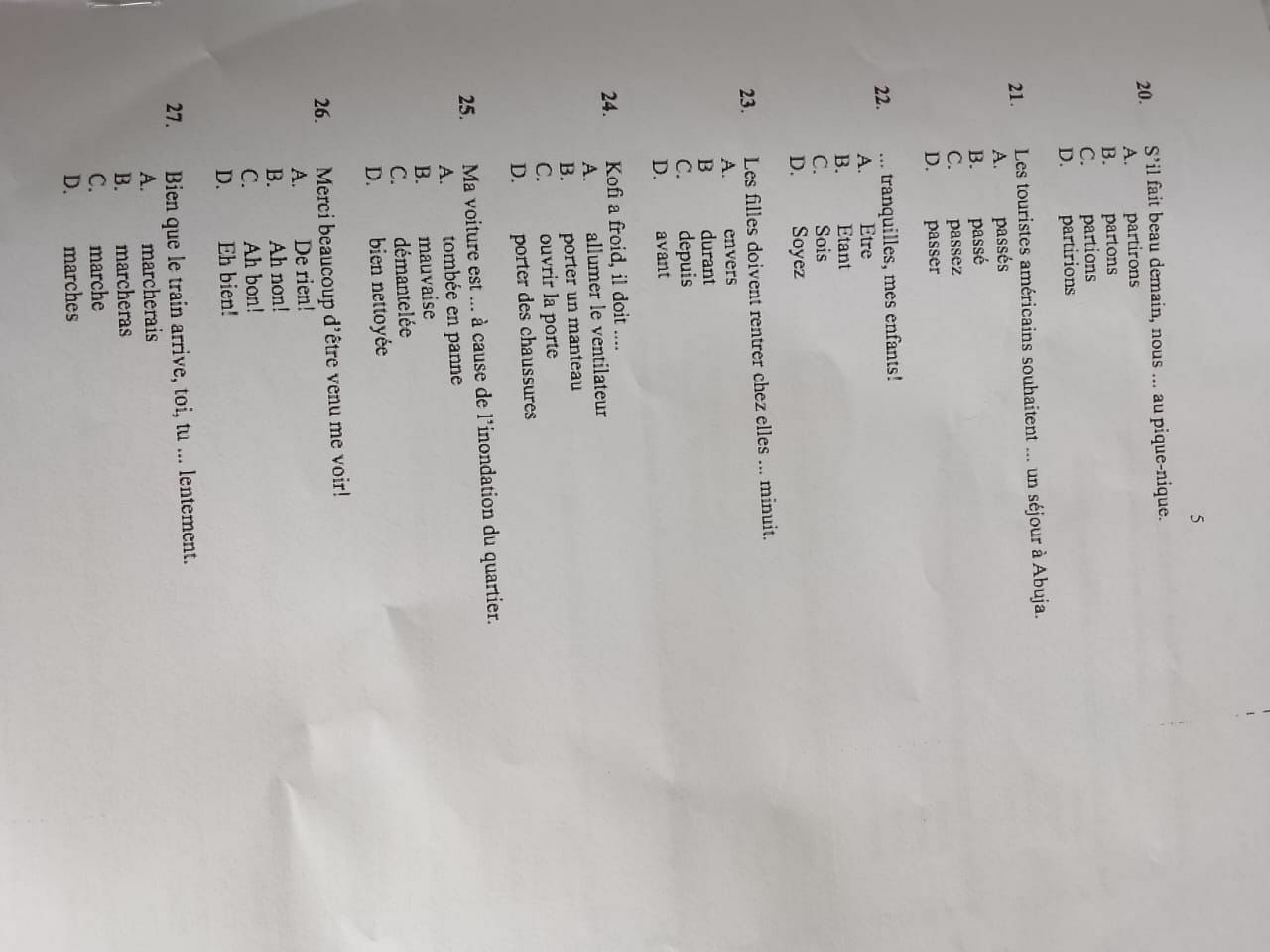2026 WAEC French question paper page 7