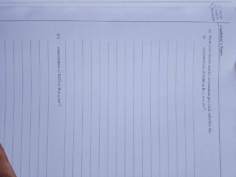 WAEC 2026 Chemistry Practical question and answer page 1