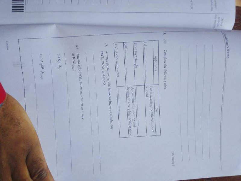 WAEC 2026 Chemistry Practical question and answer page 4
