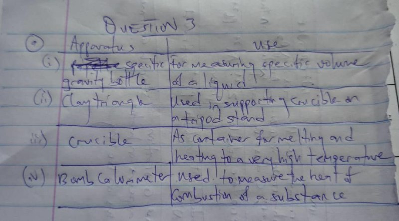 WAEC 2026 Chemistry Practical Q3 answer image 5
