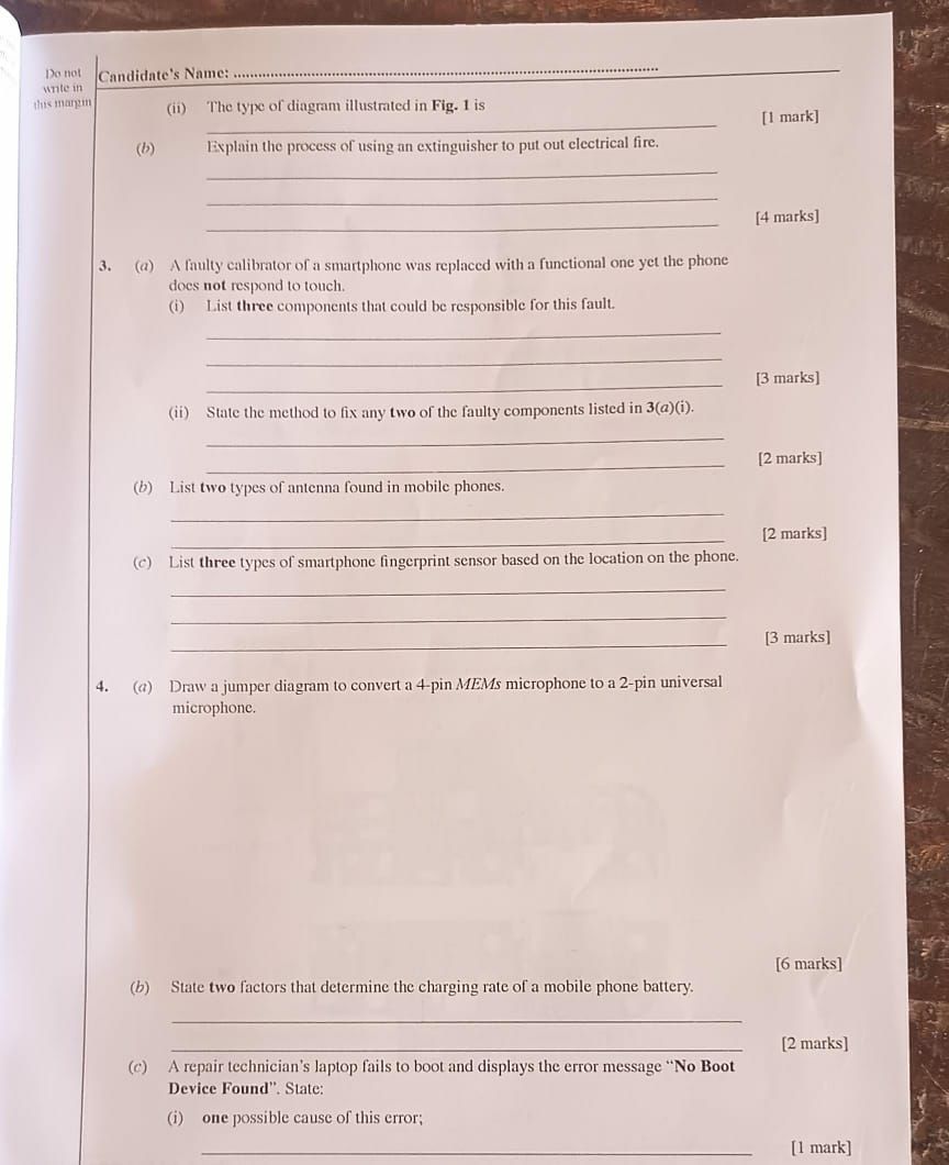 WAEC 2026 Computer Hardware GSM Repairs question paper page 2
