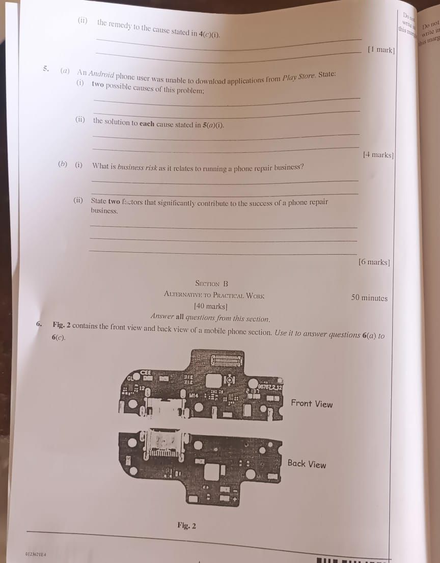 WAEC 2026 Computer Hardware GSM Repairs question paper page 5