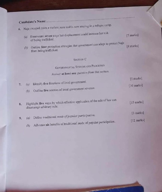 WAEC 2026 Civic Education Question Paper – Page 2