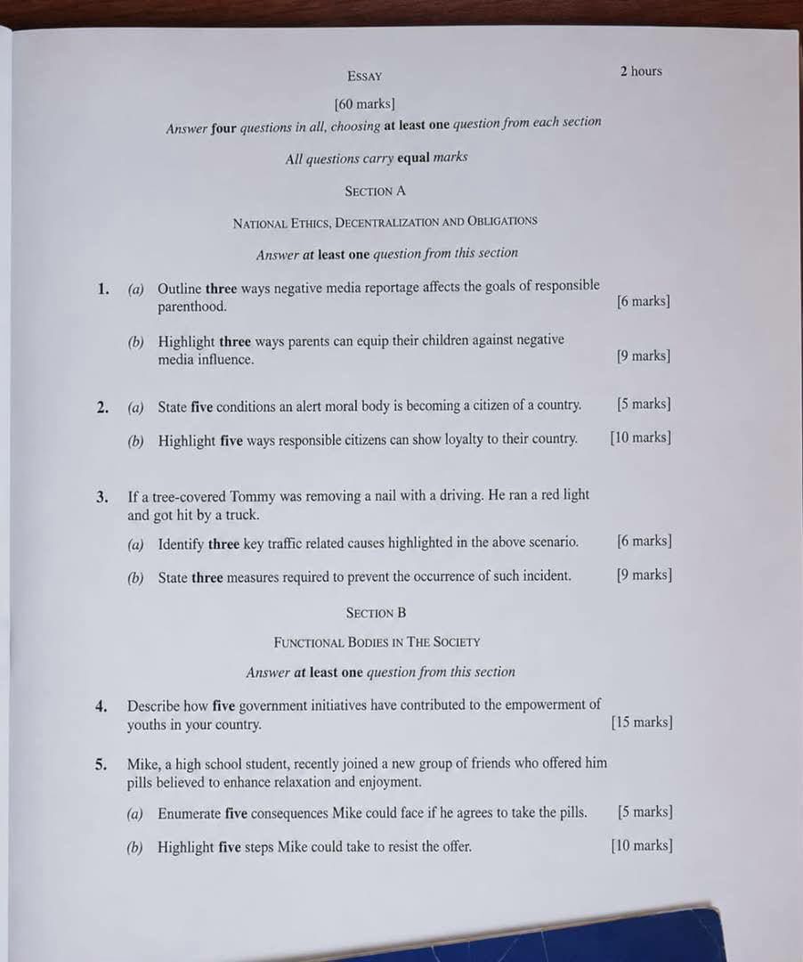 WAEC 2026 Civic Education Question Paper – Page 3