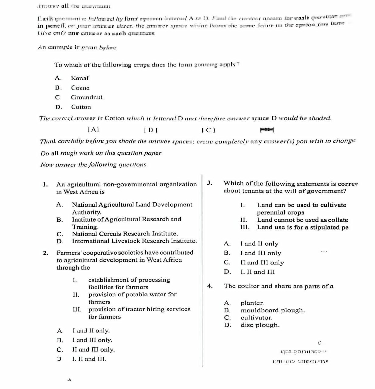 WAEC 2026 Agricultural Science Question Paper page 4