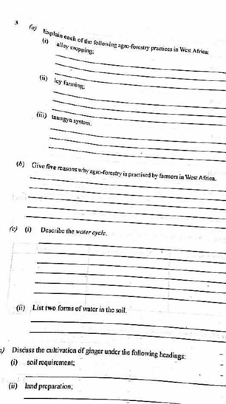 WAEC 2026 Agricultural Science Question Paper page 9