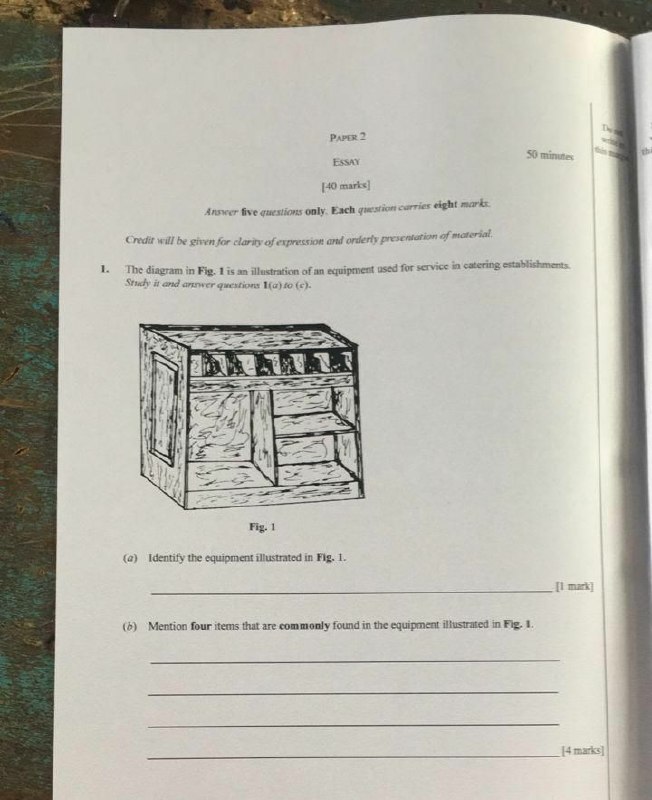 WAEC 2026 Catering Craft Question Paper - Page 3