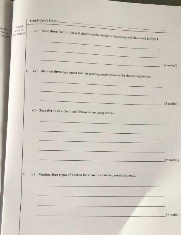 WAEC 2026 Catering Craft Question Paper - Page 4