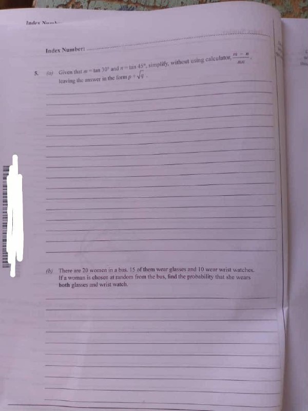 WAEC 2026 General Mathematics Question Paper - Page 1