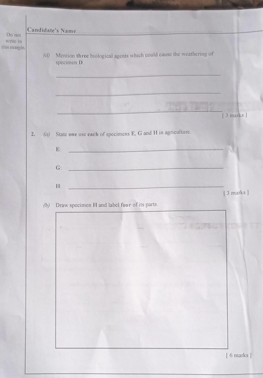 WAEC 2026 Agric Practical question paper page 5