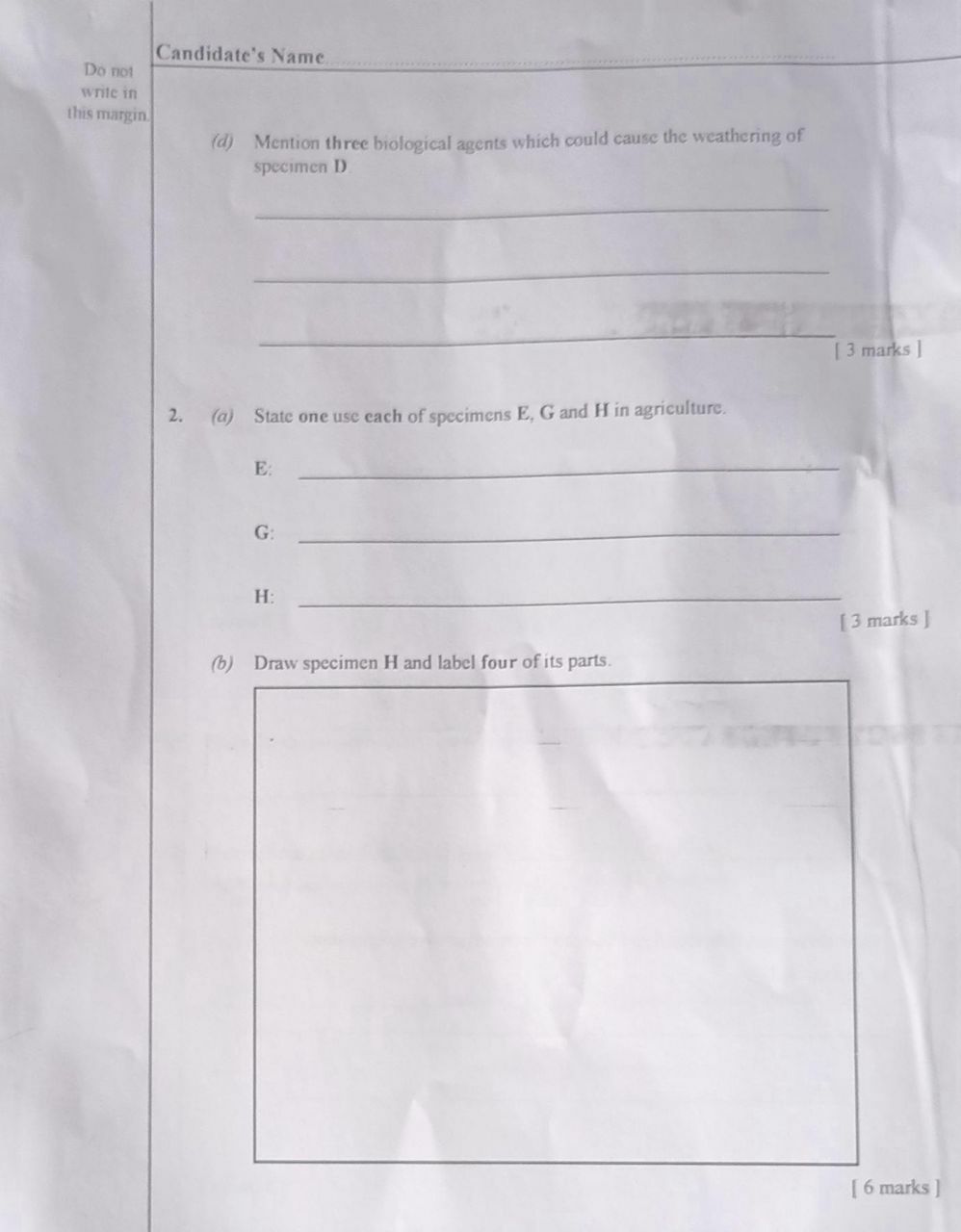 WAEC 2026 Agric Practical question paper page 6