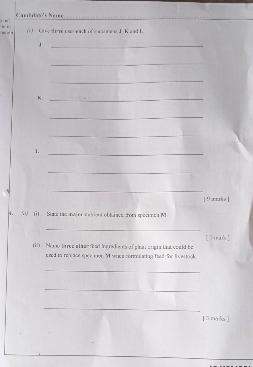 WAEC 2026 Agric Practical question paper page 8