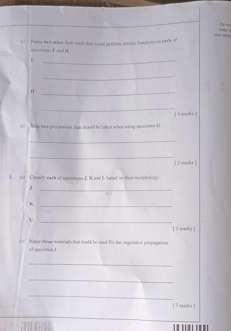 WAEC 2026 Agric Practical question paper page 10