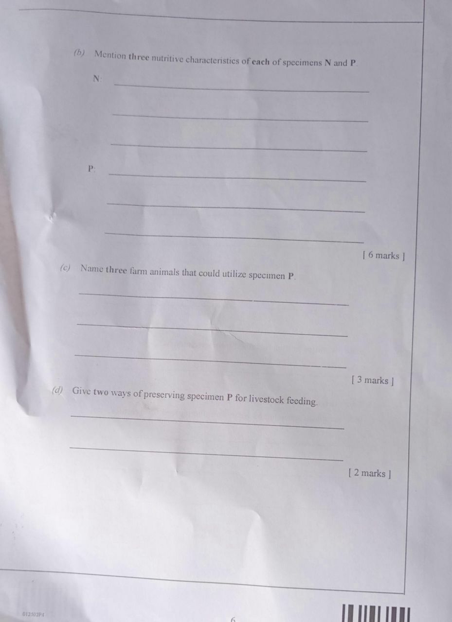 WAEC 2026 Agric Practical question paper page 11