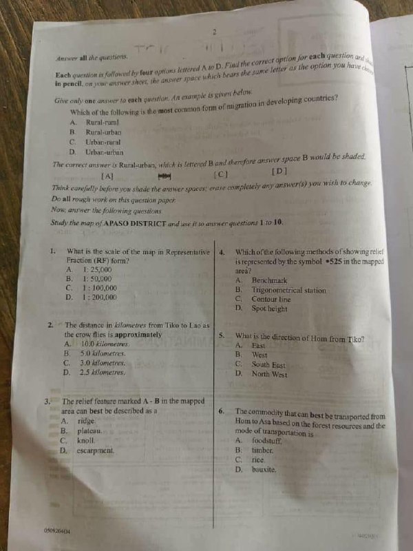 WAEC 2026 Geography question paper page 3