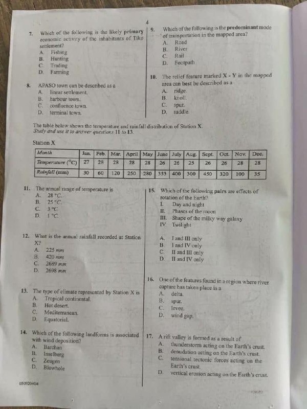WAEC 2026 Geography question paper page 4