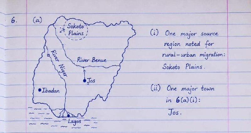 WAEC 2026 Geography question paper - map question 2