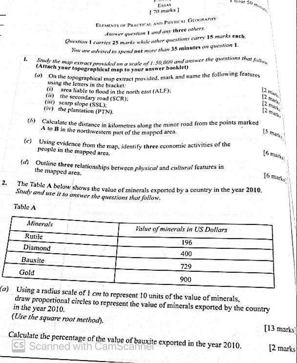 WAEC 2026 Geography Paper 3 question paper page 1
