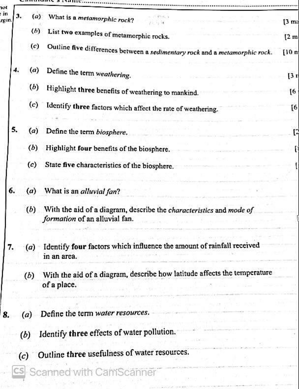 WAEC 2026 Geography Paper 3 question paper page 2