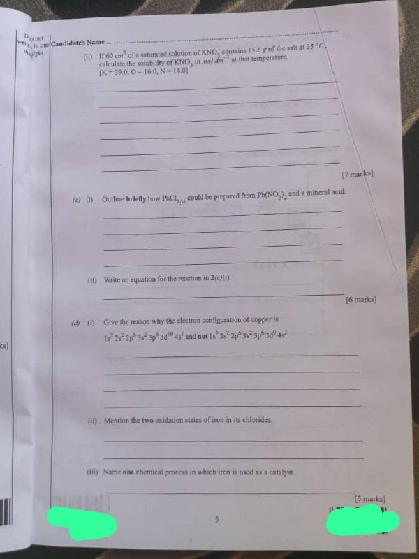 WAEC 2026 Chemistry 2 question paper page 6