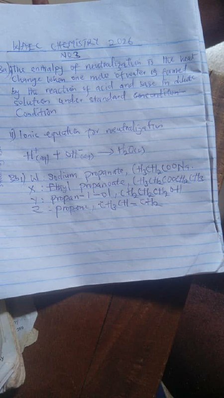 WAEC 2026 Chemistry 2 question paper page 11