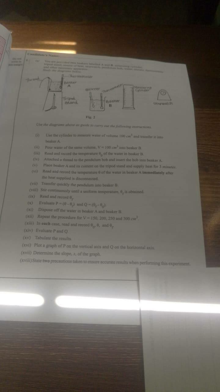 WAEC 2026 Physics Practical Paper 3 Question Paper page 7