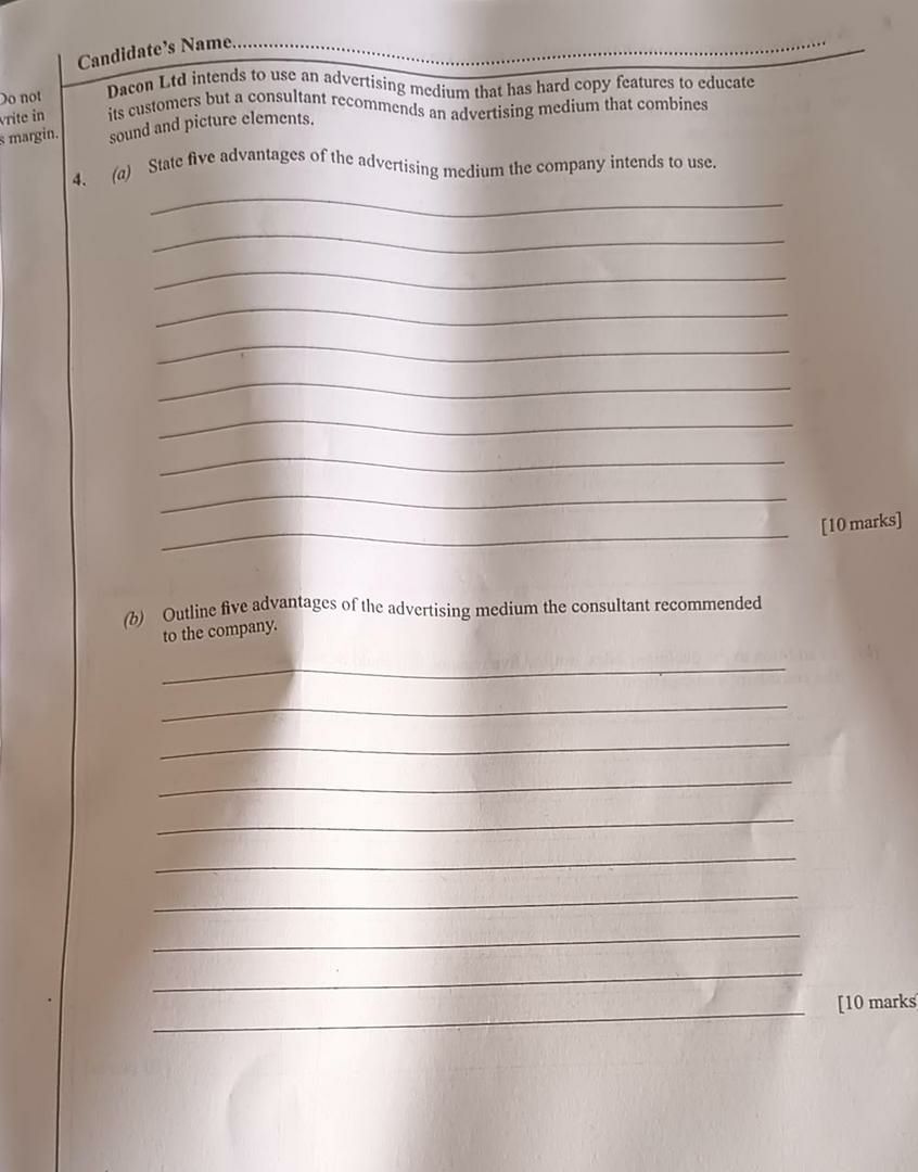 WAEC 2026 Marketing question paper page 4