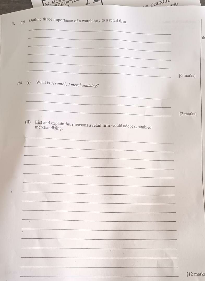 WAEC 2026 Marketing question paper page 6