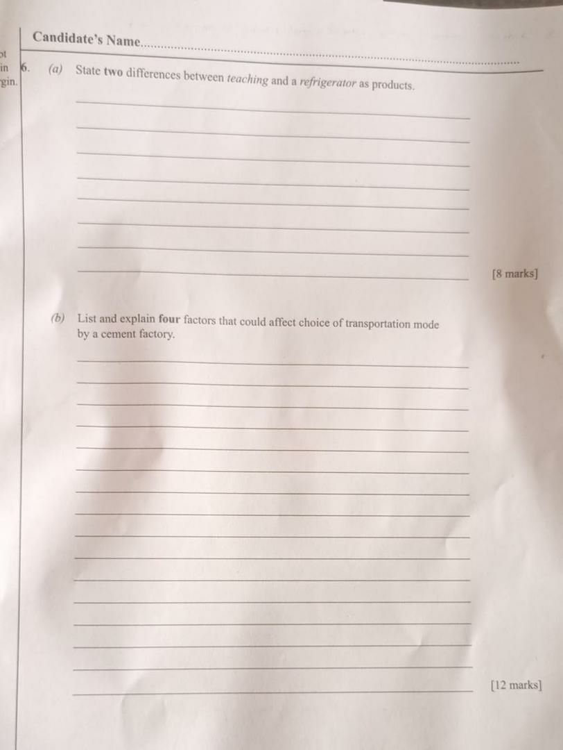 WAEC 2026 Marketing question paper page 9