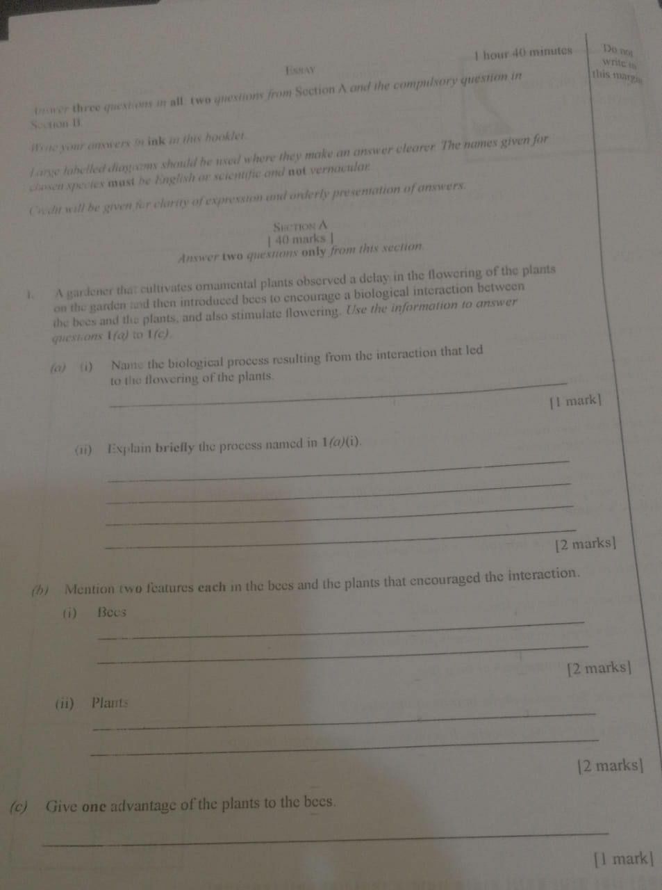 WAEC 2026 Biology Paper 2 Question Paper page 5