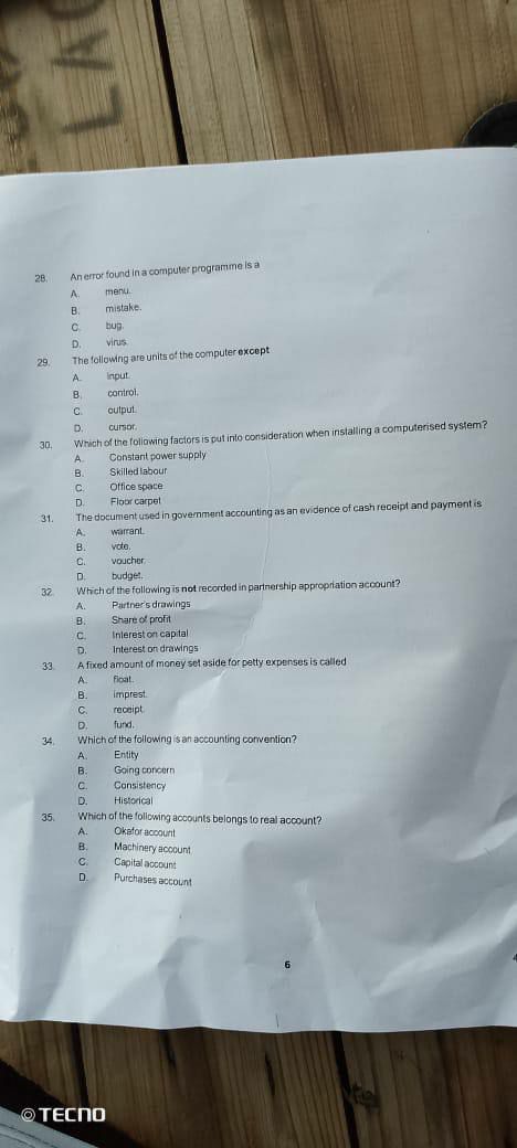 NABTEB 2026 Financial Accounting question paper page 5