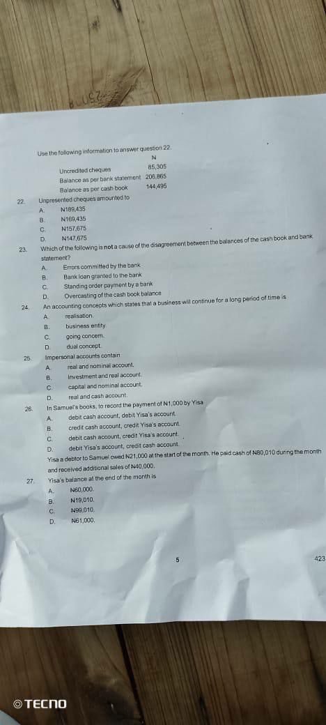 NABTEB 2026 Financial Accounting question paper page 7
