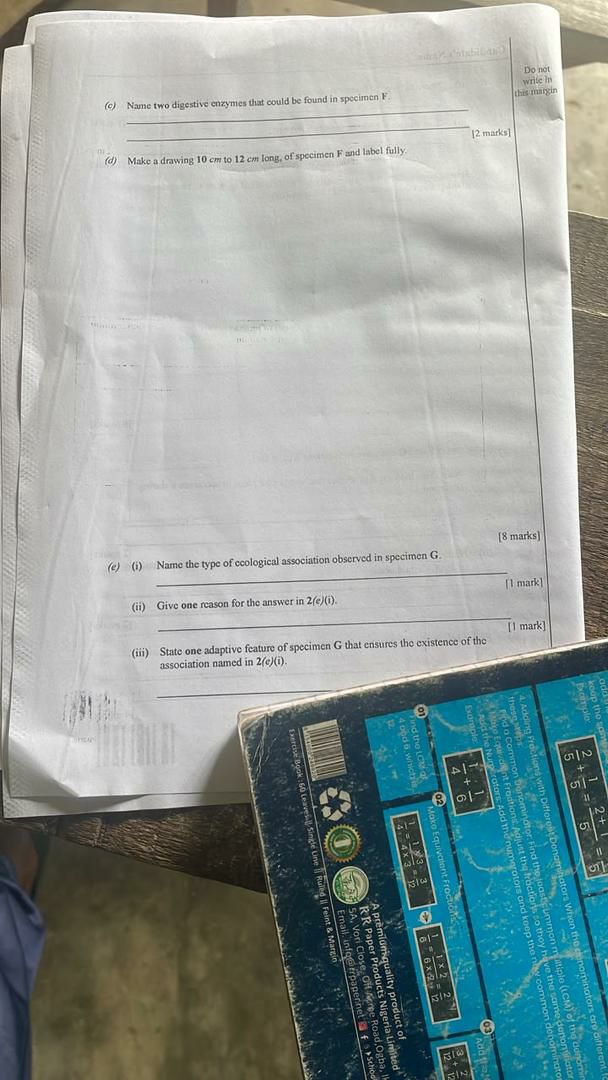 WAEC 2026 Biology 3 Practical question paper page 4