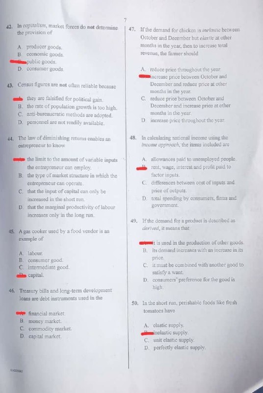 2026 WAEC Economics objective question paper page 4