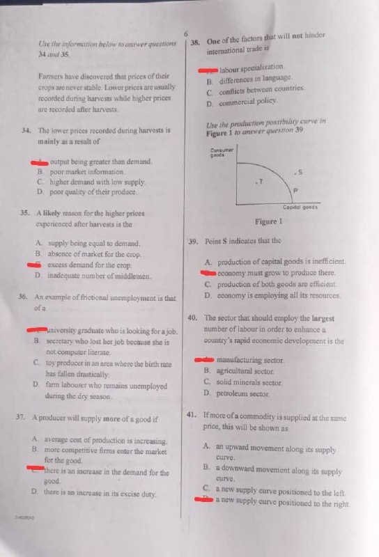 2026 WAEC Economics objective question paper page 5